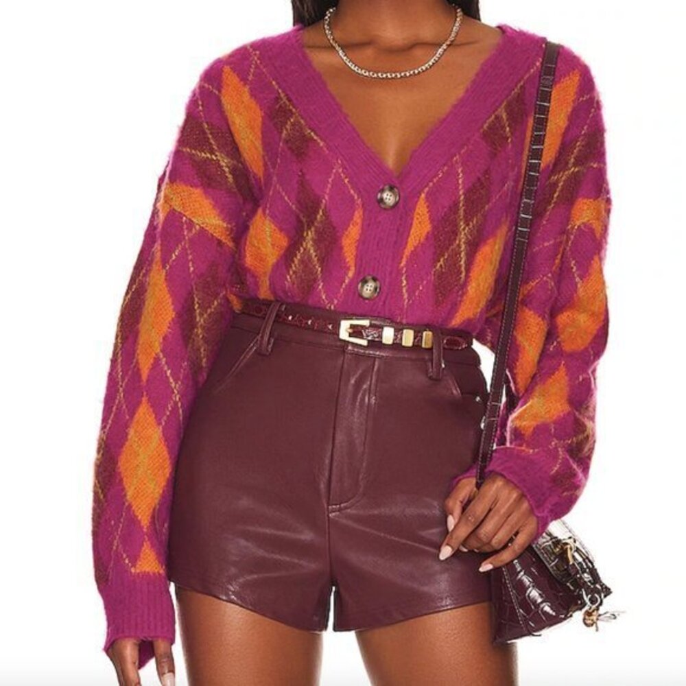DAYDREAMER NWT Argyle Cardigan in Fuchsia Sunset- Size Large